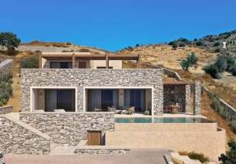 Kreta, Ag. Pavlos, luxoriöse Ferienvilla Naturstein Wfl. 161,11m² mit Pool und Meerblick
