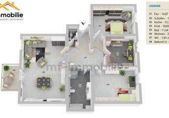 Große Erdgeschoss Wohnung in Mariental 116 m²