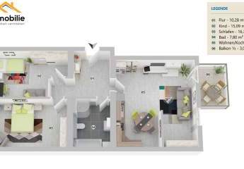 gemütliche 3 Zimmer-Wohnung in Mariental mit Balkon