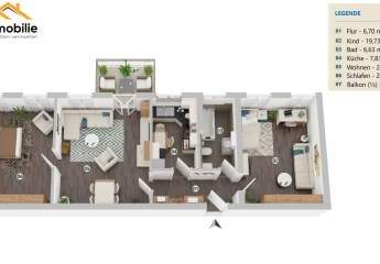 elegante 3-Zimmer Wohnung in Mariental 90 m² mit Tageslicht-Bad