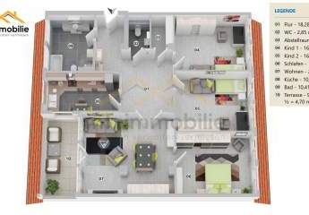 Über den Dächern von Mariental: 125 m² Freiraum mit Loggia im 2. Obergeschoss 4-Zimmer