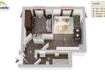 zwei Zimmer Appartement in Mariental 35qm