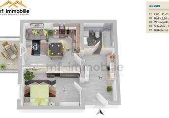 2 Zimmer Erdgeschosswohnung in Mariental mit Balkon!