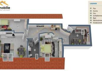 Schöne grosse 3-Raumwohnung 83 m² ruhige Lage in zweiter Reihe