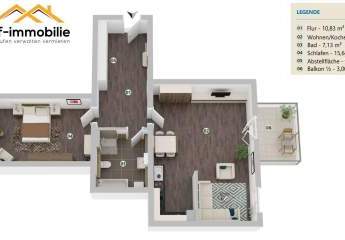 attraktive 2 Zimmer mit Balkon in Mariental