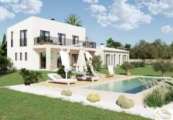 Mediterrane Luxus-Neubaufinca mit Designer-Architektur, Infinity-Pool und traumhaftem Weitblick bei Porto Cristo