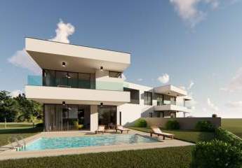 Region Omisalj, Insel Krk: Moderne Doppelhaushälfte mit Pool