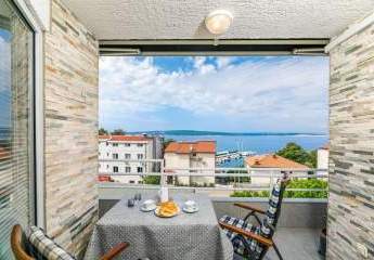 Kroatien, Crikvenica: Appartement mit Panoramablick auf das Meer