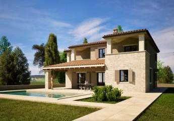 Mediterranes Steinhaus mit Swimmingpool und Meerblick, Region Porec