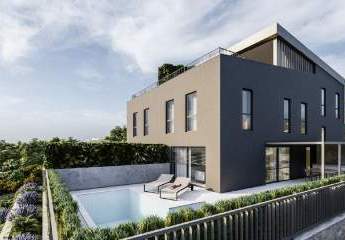 Moderne Doppelhaushälften mit Pool und Meerblick