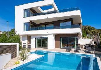 Moderne Villa mit Panorama-Meerblick und Swimmingpool, Region Rogoznica