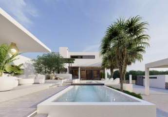 Moderne Luxusvilla mit Pool und Panoramablick aufs Meer