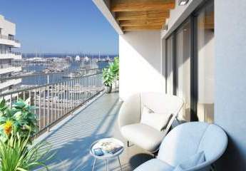 Mallorca modernes Apartment im Bau mit Blick auf Palmas Yachthafen Paseo Maritimo zu verkaufen