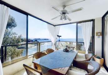 Luxus in 1. Meereslinie und direkten Zugang zur Bucht! Schönes Penthouse mit Meerblick in Calvia auf Mallorca