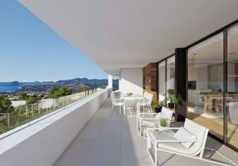 Luxusvilla mit 3 Schlafzimmern, 2 Bädern, 2 Gäste-WC, Untergeschoss, Klimaanlage, Fußbodenheizung, Privatpool und Meerblick