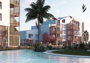 Nachhaltige Penthouse-Wohnungen mit 2 Schlafzimmern, Dachterrasse, Klimaanlage, Kfz-Stellplatz, Gemeinschaftspool und Beachclub nur 400 m vom Strand