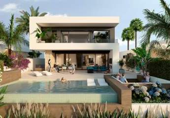 Fantastische Villen mit 3 Schlafzimmern, 3 Bädern, Klimaanlage, Fußbodenheizung und Privatpool in erster Linie am Golfplatz in Algorfa