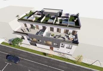 Schönes modernes Penthouse mit Infinity-Pool auf dem Solarium