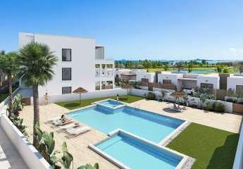 Penthouse-Wohnungen mit 3 Schlafzimmern, 2 Bädern, Dachterrasse, Gemeinschaftspool und Meerblick direkt am Golfplatz von La Serena Golf