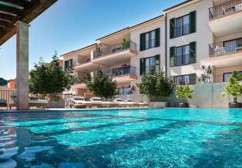 Appartements mit 2 Schlafzimmern, 2 Bädern, Klimaanlage, Gemeinschaftspool, Tiefgaragenstellplatz und Meerblick