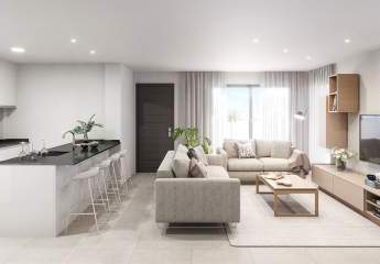 Obergeschoss-Wohnungen mit 3 Schlafzimmern, 2 Bädern, Dachterrasse und Gemeinschaftspool