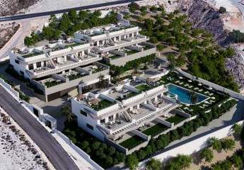 Obergeschoss-Wohnungen mit 3 Schlafzimmern, 2 Bädern, Dachterrasse, Gemeinschaftspool und Meerblick