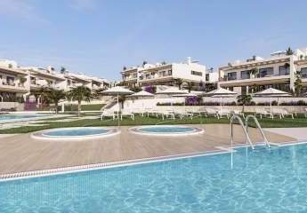 Obergeschoss-Wohnungen mit 2 Schlafzimmern, 1 - 2 Bädern, Dachterrasse, Tiefgaragenstellplatz, Gemeinschaftspools und beheizten Whirlpools