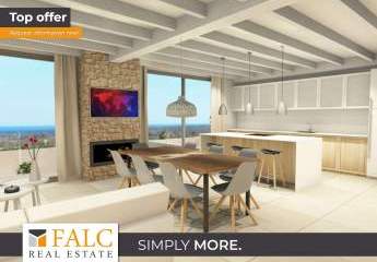 Exklusive Neubau-Doppelhaushälfte mit Meerblick und Pool bei Santanyi