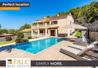 Sonnige und energiesparende Familienvilla mit Pool und Garage in Calvia