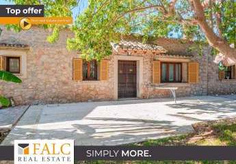 Ebenerdige Natursteinvilla mit Garten und Obstbäumen in S´Esgleieta