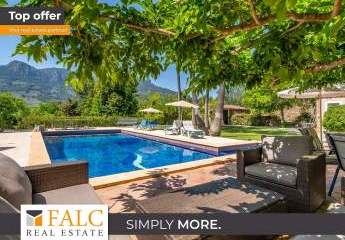 Traditionelles Dorfhaus mit Ferienlizenz, Pool und Bergblick in Soller