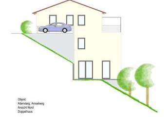 Klasse Hang-Baugrundstück in Aussichtslage für ein Doppelhaus / DHH