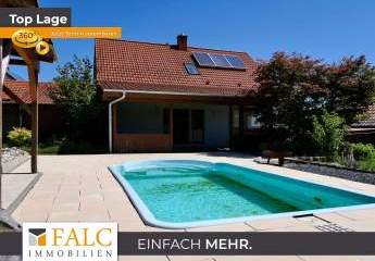 Einfach Mehr: Gepflegtes EFH in absolut ruhiger Sonnen-Lage, Do-Garage, FBH, EBK, Garten-Pool. Frei.
