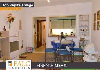 Einfach Mehr: Gepflegte Nichtraucher-2-Zimmer-Wohnung, möbiliert, TG, Aufzug, Süd-Loggia-Balkon.