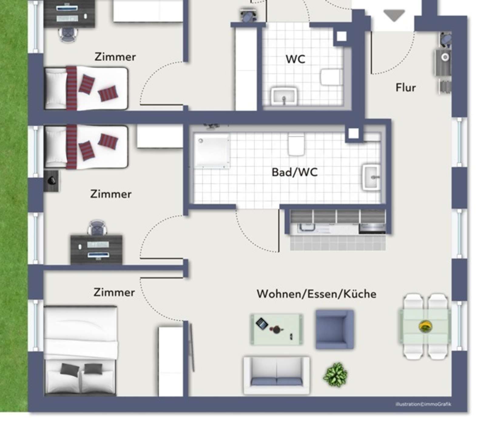 3 Zimmer Neubauwohnung
