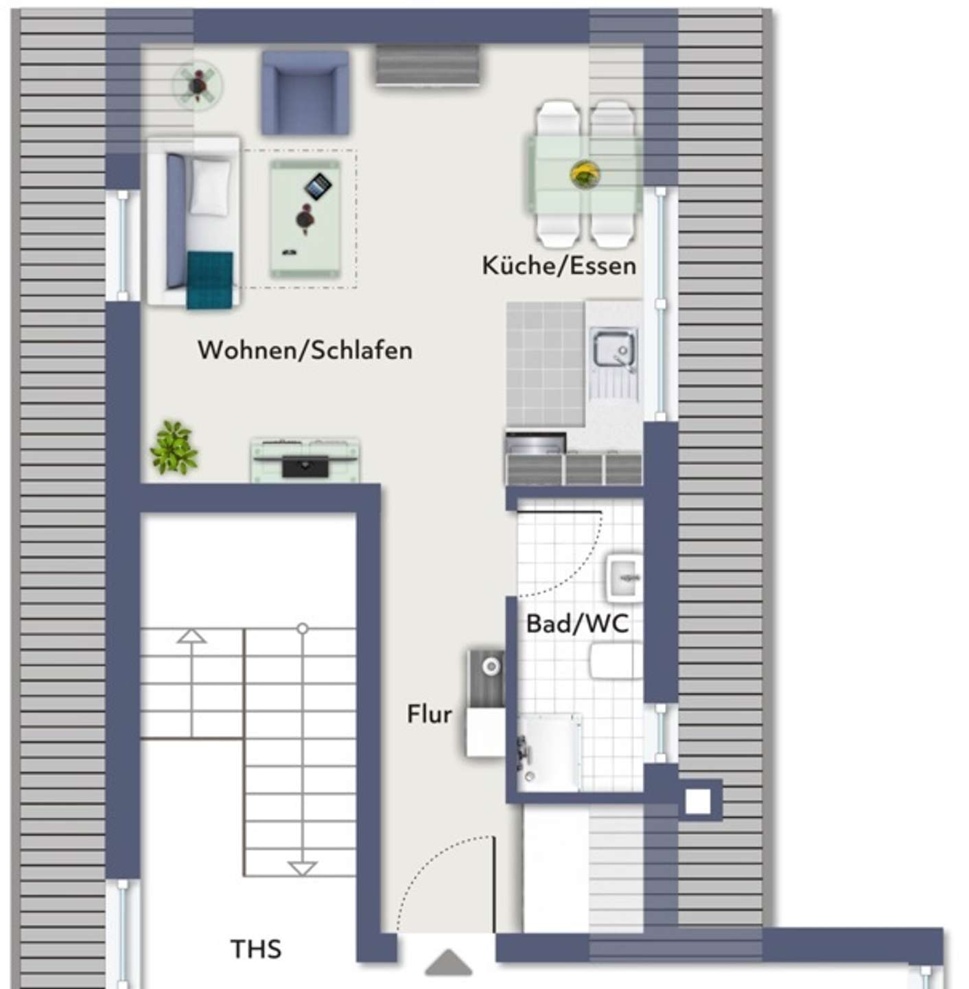 2 Zimmer Neubau- Dachgeschosswohnung