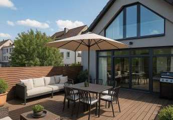 Loft in Werden - modernisierter Altbau mit Stilelementen aus dem Baujahr und großer Dachterrasse