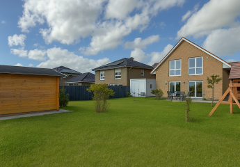 Freistehendes Einfamilienhaus mit großem Garten und Garage - unverbaubarer Ausblick - KFW40