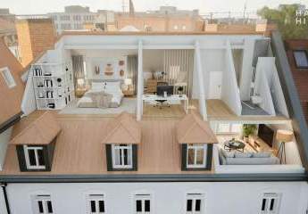 ROOFTOP LUXUSLOFT MIT SÜDTERRASSE | Architektur, Licht & Raumgefühl auf zwei Ebenen im Denkmal