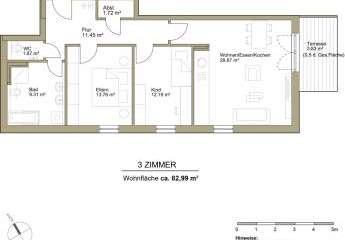 PROVISIONSFREI!
IM HERZEN VON TRAVEMÜNDE:  2 ZIMMER PREMIUM-NEUBAU-WHG.: 83 m² WFL. und Terrasse