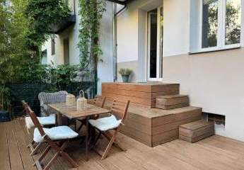 Stilvolle 2-Zimmer Wohnung mit Terrasse nahe Mauerpark und Weinbergspark.