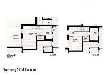 Exklusiv wohnen an der Wied - Wohnung Nr. 1 Maisonette mit Terrasse - Aufzug - Erstbezug -