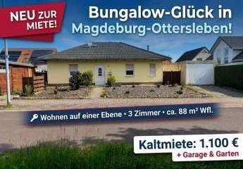 Bungalow zur Miete in Magdeburg-Ottersleben – Wohnen auf einer Ebene mit Garage und Garten