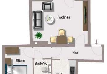 2-Zimmer mit Laminat, Balkon, Stellplatz und Wannenbad in ruhiger Lage!