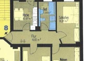 Große 3-Zimmer mit Balkon, Laminat, Stellplatz, AR, Dusche und Wanne in ruhiger Lage!