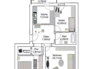 Gemütliche 3-Zimmer mit Laminat, Balkon und Wannenbad in guter Lage!