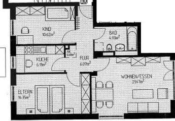 Gemütliche 3-Zimmer mit Laminat,
Balkon und TG-SP in ruhiger Lage
