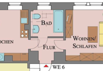 Gemütliche 1-Zi. mit Laminat und Wannenbad in zentraler Lage!