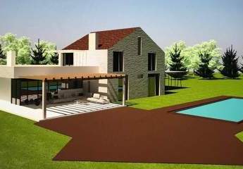 Baugrundstück mit Baugenehmigung für eine Villa mit Pool in Barban