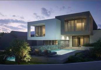 Moderne Luxus-Neubau-Doppelhaushälfte mit Panoramablick auf das Meer in Vodice